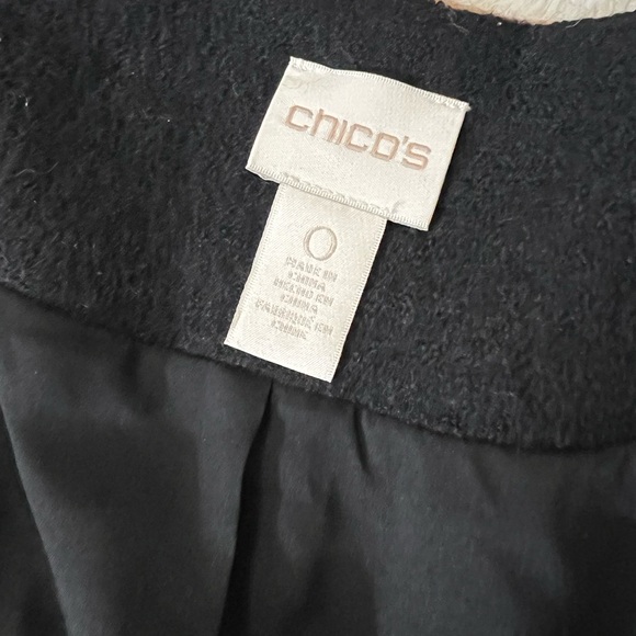 Chicos 100% Striped Colorblock Wool Pea Coat Size S - Picture 13 of 14